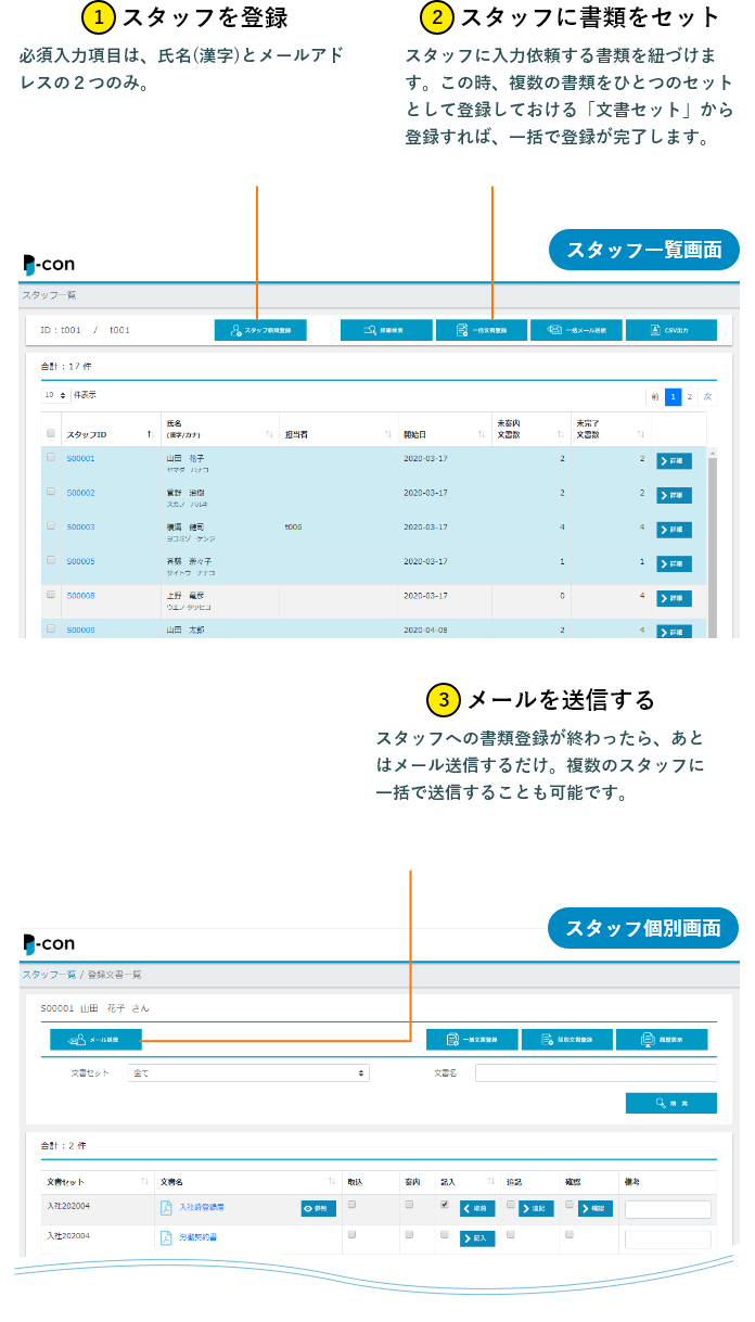 P-con入力画面