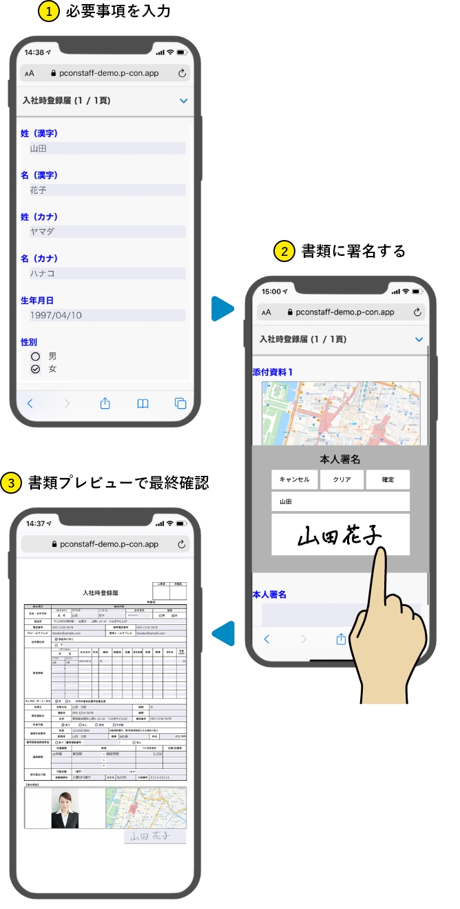 P-conスマホ画面